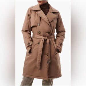 Bernardo Tan Belted Trench Coat New NWT